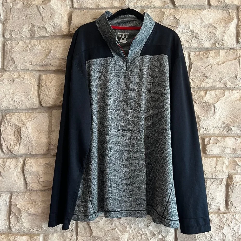 Men's Champion Black & Gray Long Sleeve, 3/4 sleeve Pullover, Size XXL